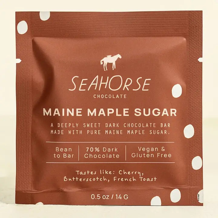Seahorse Chocolate - Maine Maple Sugar MINI 70% Dark Vegan Chocolate Bar