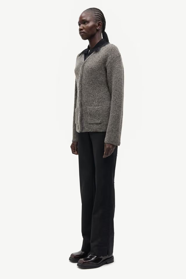 Samsoe – Saamanda Cardigan in Lead Grey Melange