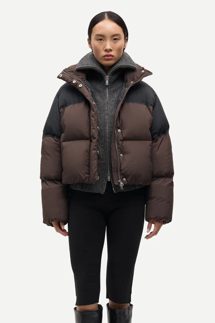 Samsoe Samsoe – Safern Puffer Coat in Mulch & Black