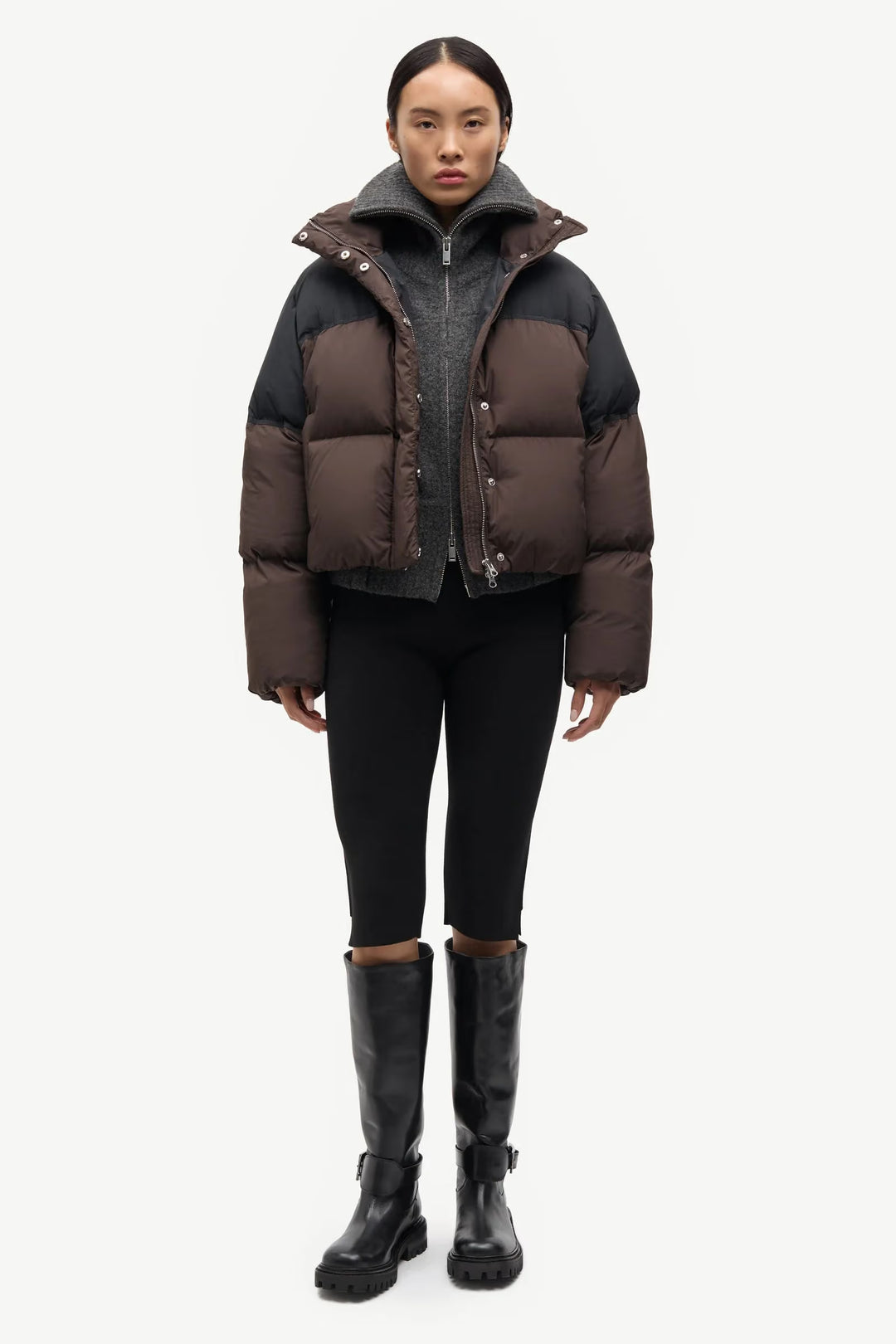 Samsoe Samsoe – Safern Puffer Coat in Mulch & Black