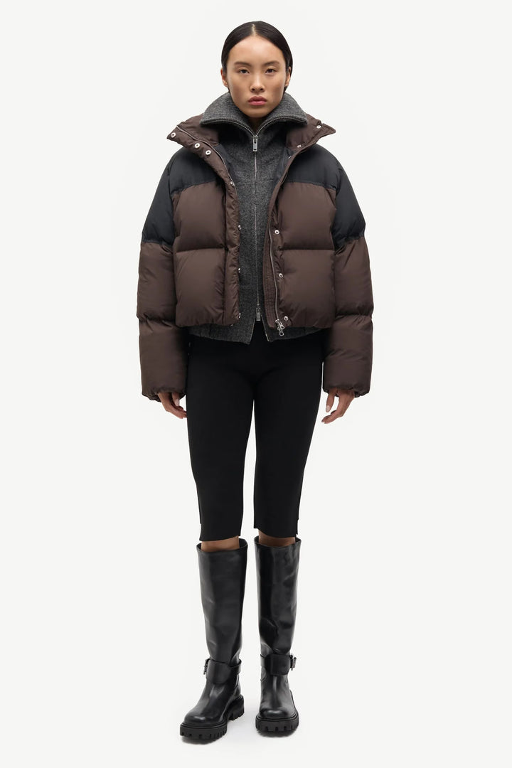 Samsoe Samsoe – Safern Puffer Coat in Mulch & Black