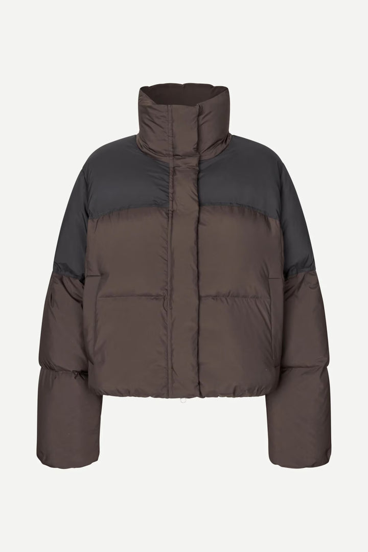 Samsoe Samsoe – Safern Puffer Coat in Mulch & Black