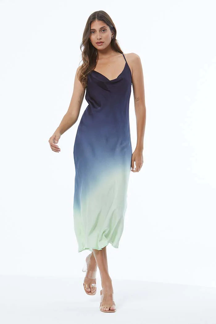 YFB – Sweetie Slip Dress in Green Fig Ombre