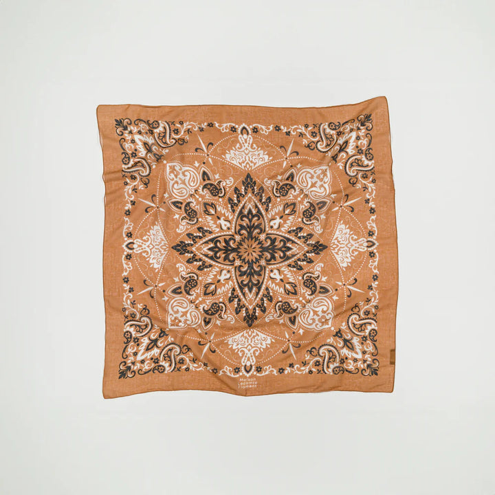 Maison Lecomte Flament – Cotton Bandana Scarf in Camel