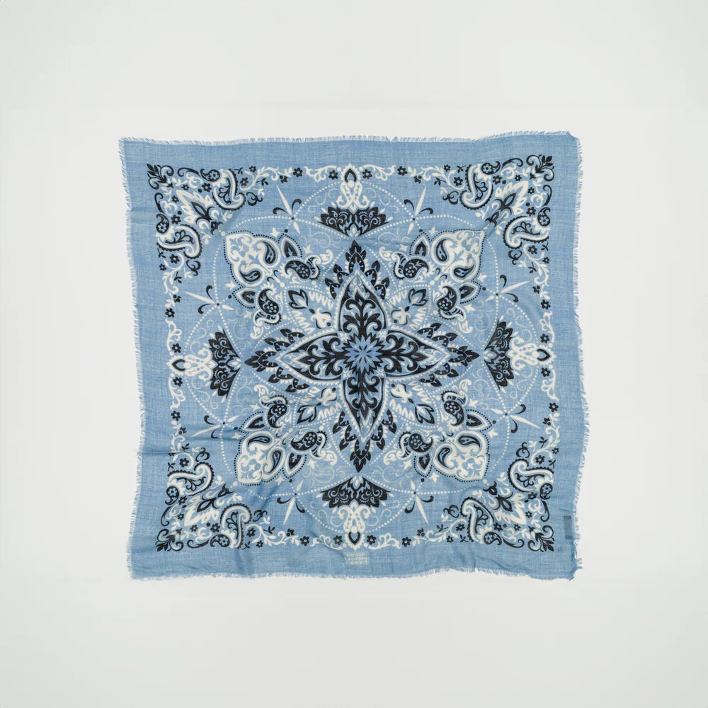 Maison Lecomte Flament – Wool Silk Blend Bandana in Riviera
