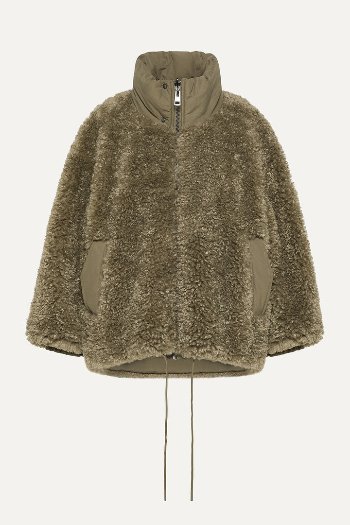 Oofwear - Faux Fur Reversible Jacket in Army