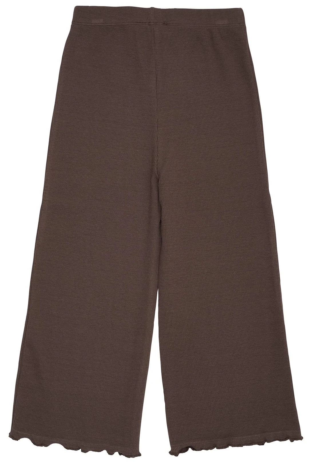 Copenhagen Colors- Ribbed Wide Leg Pant in Dark Brown
