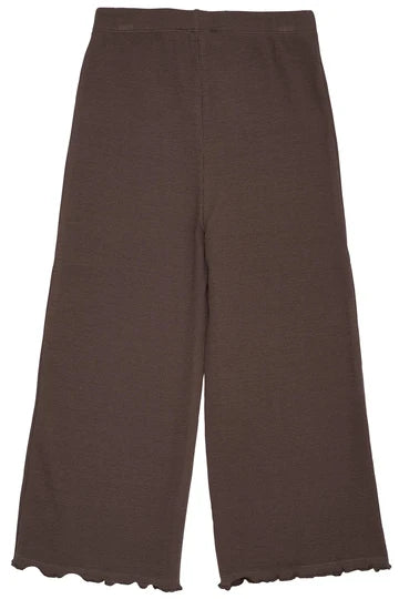Copenhagen Colors- Ribbed Wide Leg Pant in Dark Brown