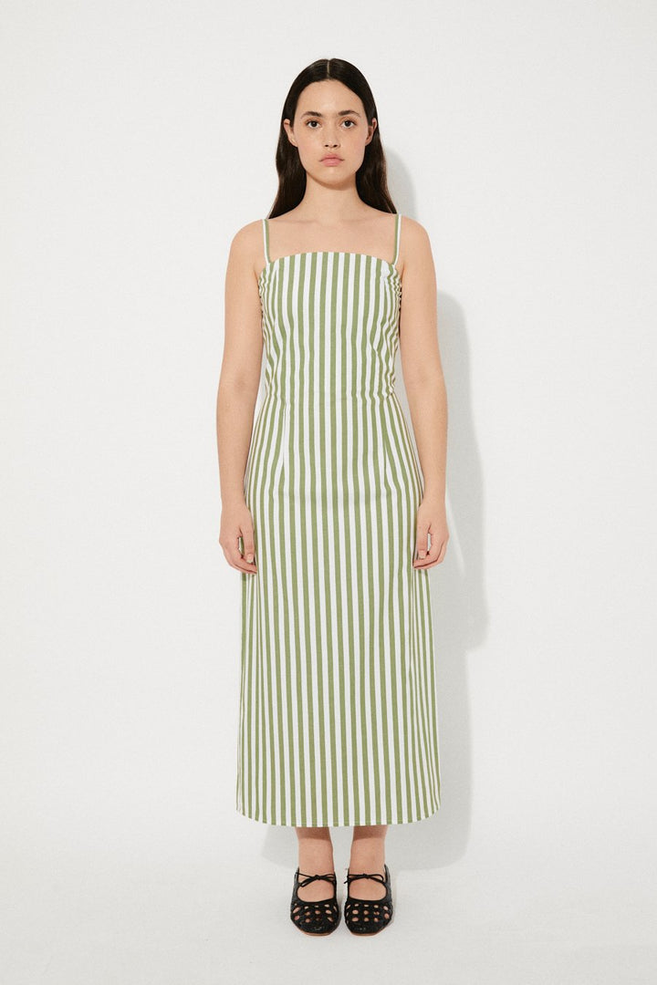 Rita Row – Veridian Dress in Green Stripes