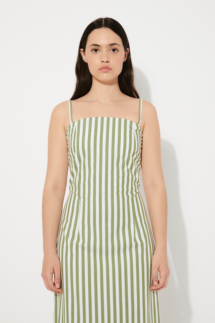 Rita Row – Veridian Dress in Green Stripes
