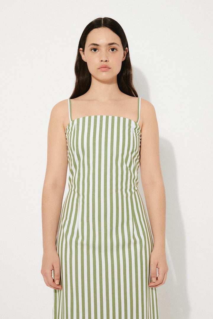 Rita Row – Veridian Dress in Green Stripes