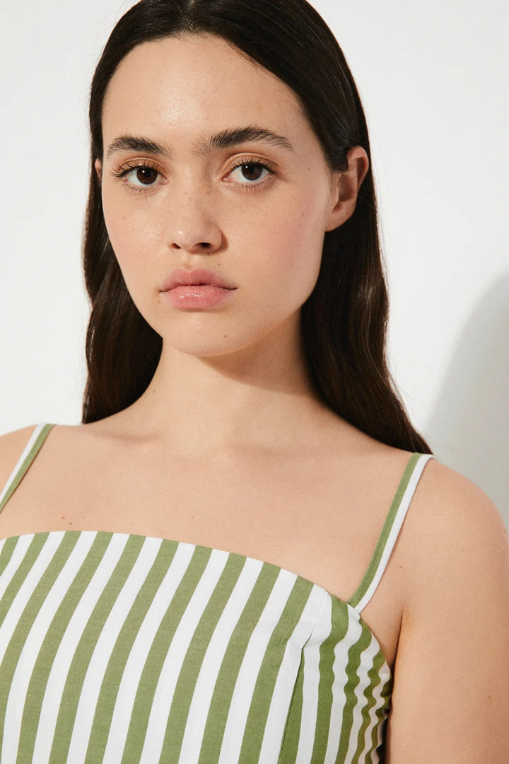 Rita Row – Veridian Dress in Green Stripes