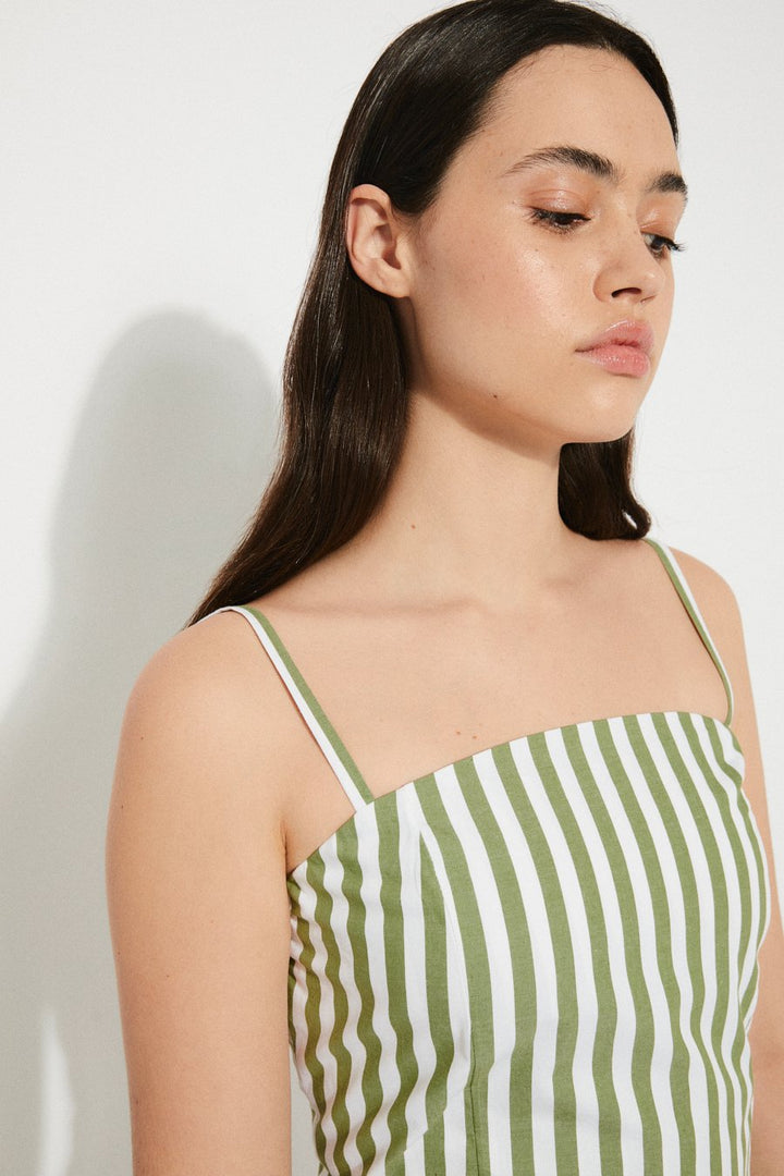 Rita Row – Veridian Dress in Green Stripes