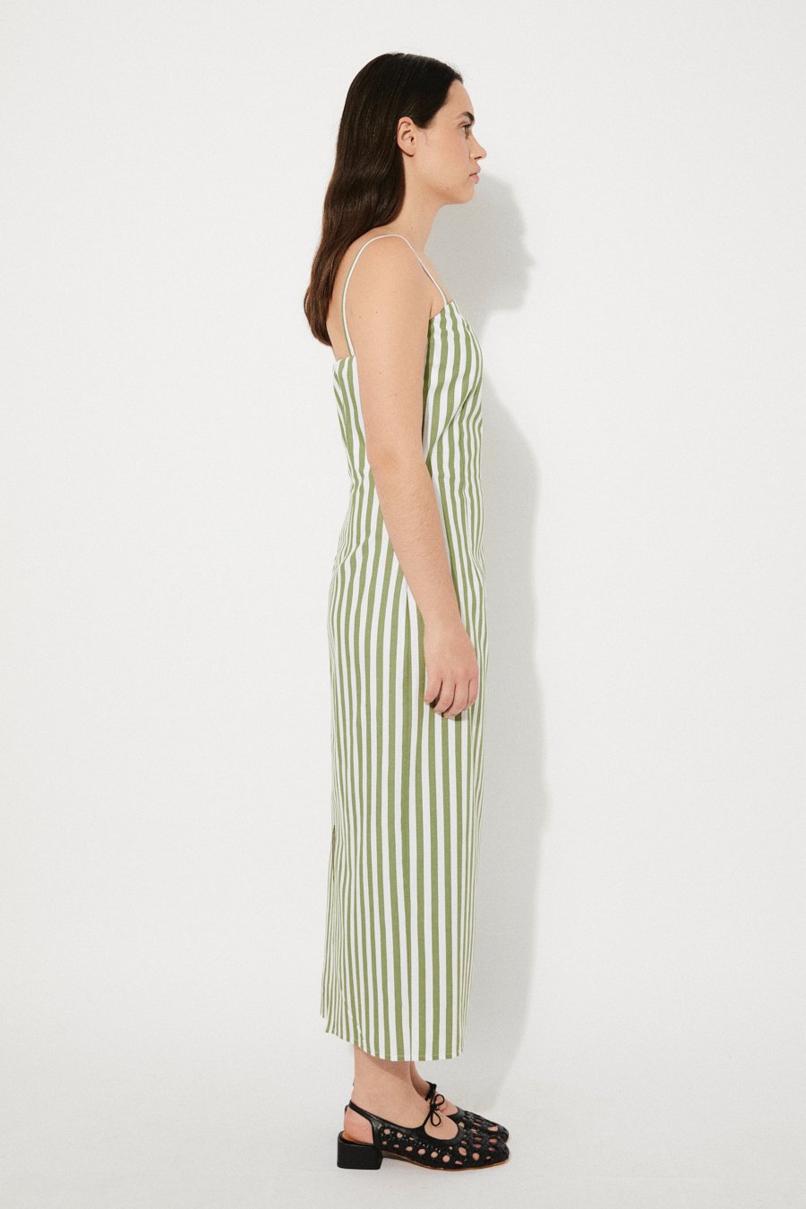 Rita Row – Veridian Dress in Green Stripes
