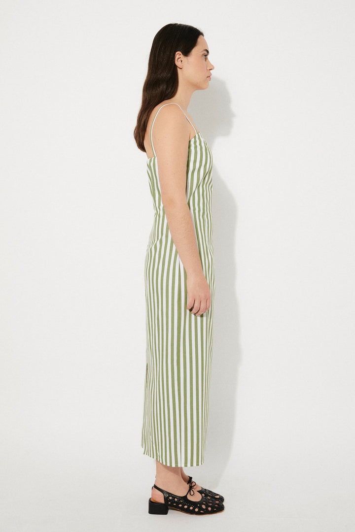 Rita Row – Veridian Dress in Green Stripes