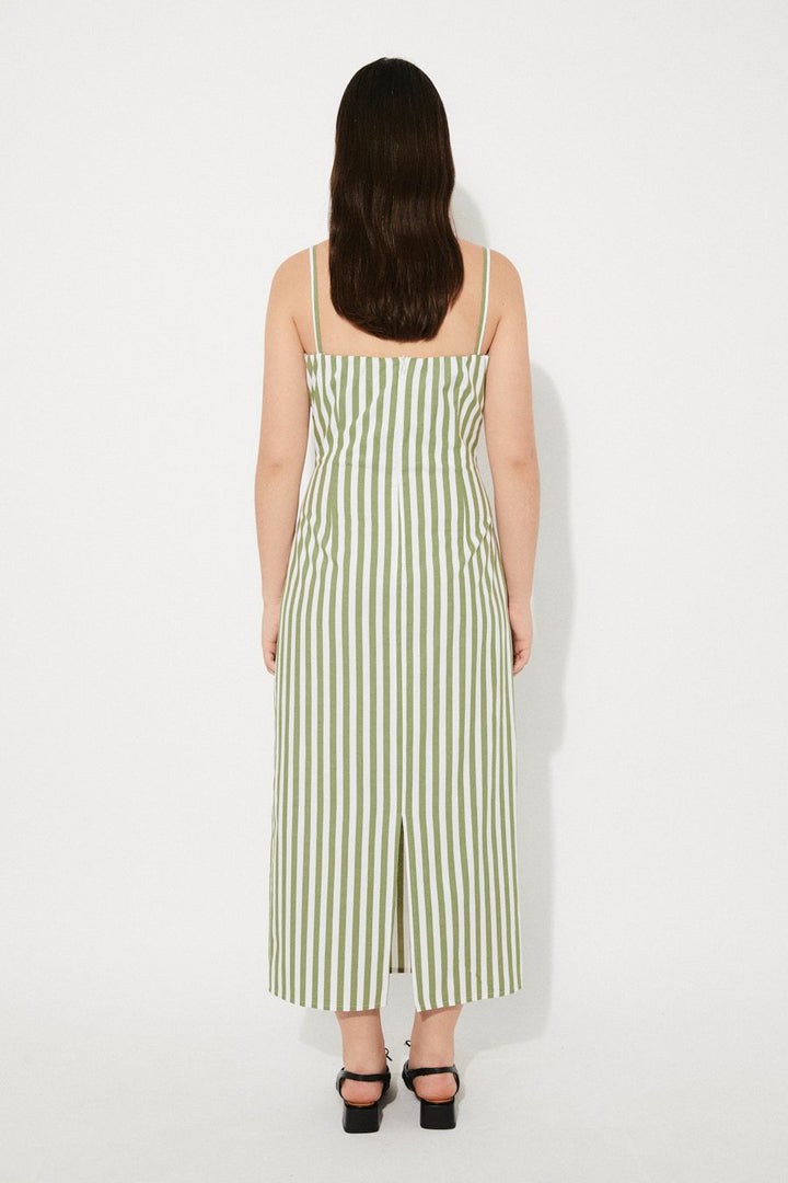 Rita Row – Veridian Dress in Green Stripes