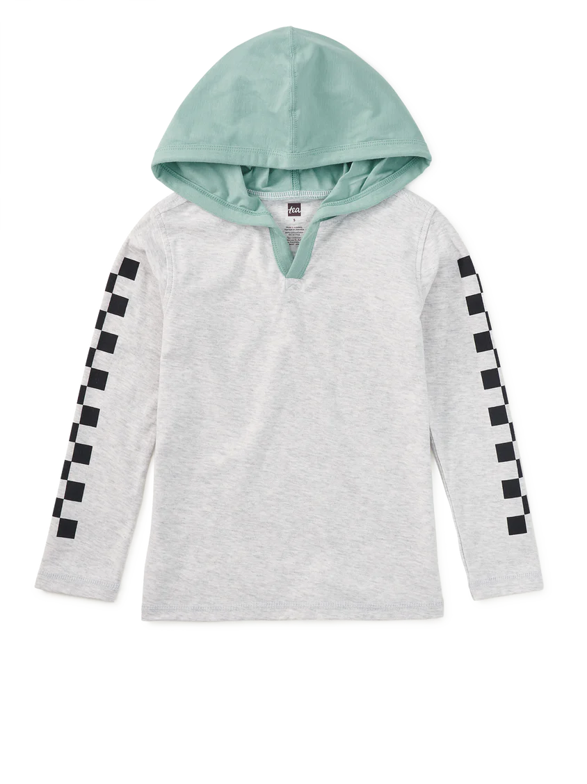 Tea Collection – Checker Sleeves Happy Hoodie
