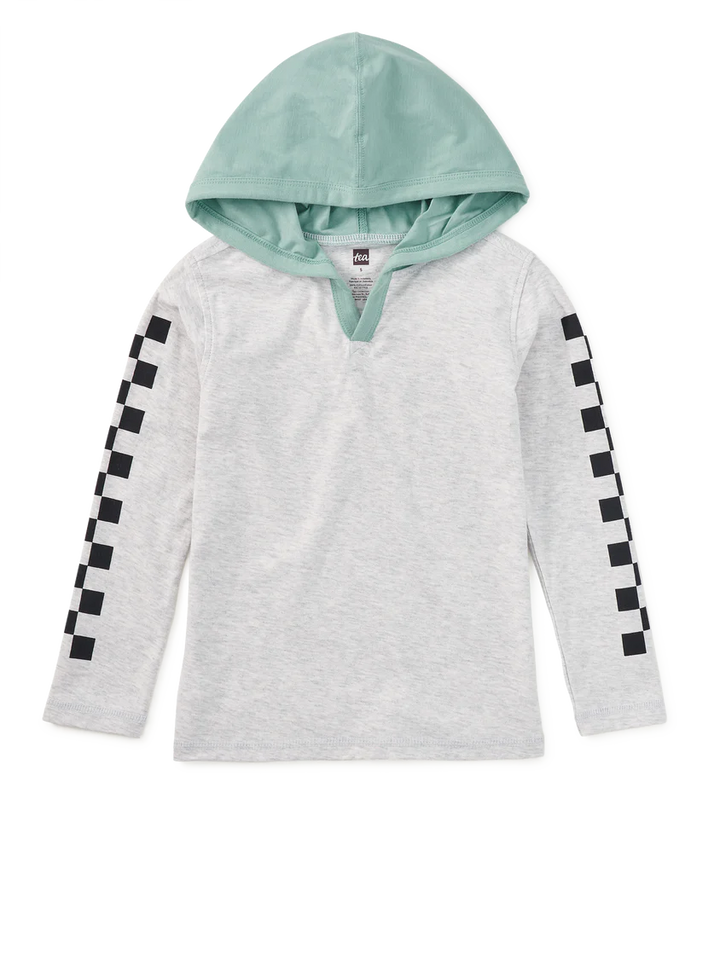 Tea Collection – Checker Sleeves Happy Hoodie