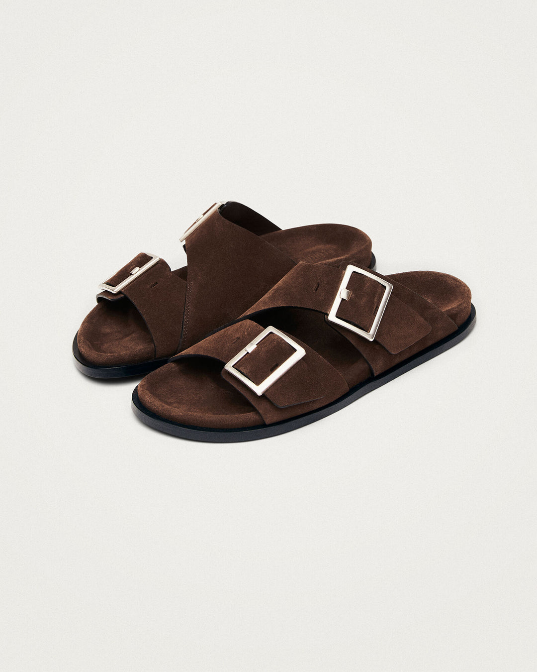 ALOHAS - Alba Suede Leather Sandals in Brown