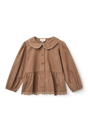 Copenhagen Colors- Twill Blouse W Embroidery