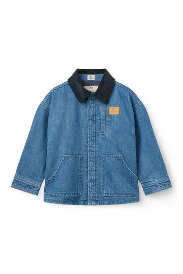 Copenhagen Colors- Denim Jacket W Corduroy Collar in Blue