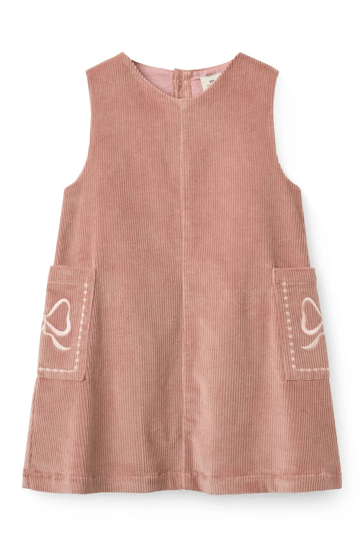 Copenhagen Colors- Corduroy Dress W Embroidery in Winter Rose