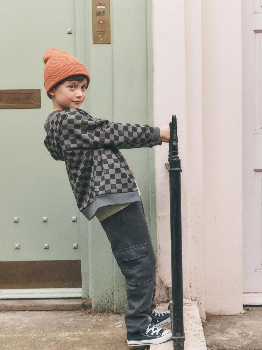 Tea Collection – Easy Fit Hoodie in Checkerboard