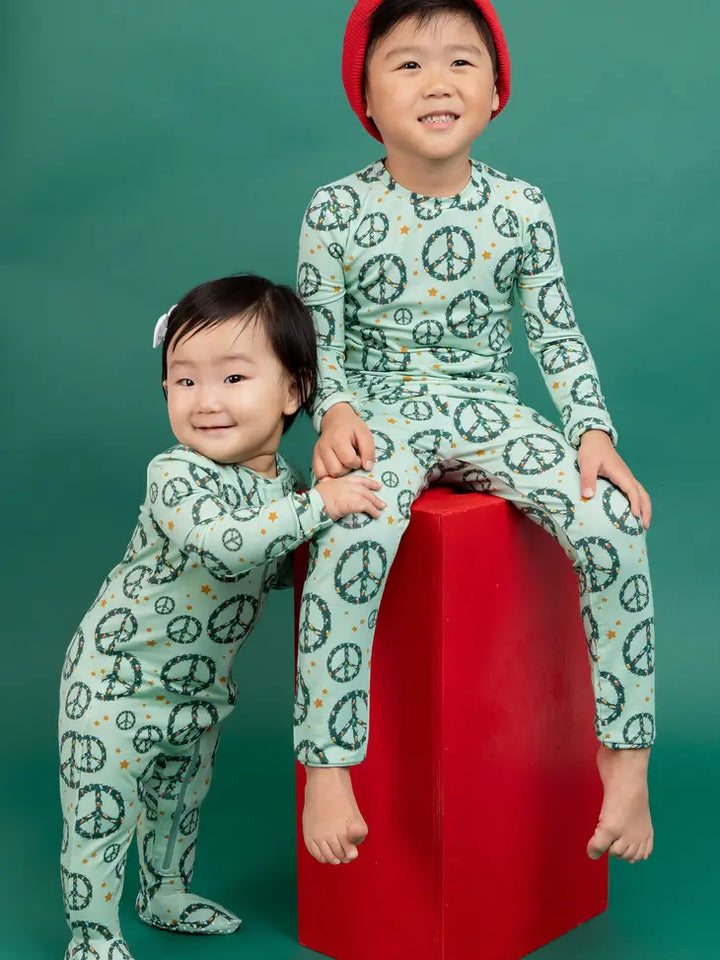 Bird and Bean – Bamboo Pajamas in Peace + Joy Christmas