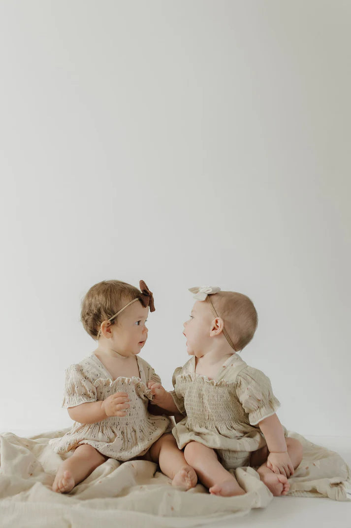 Forever French Baby - Ruffle Muslin Romper in Flora