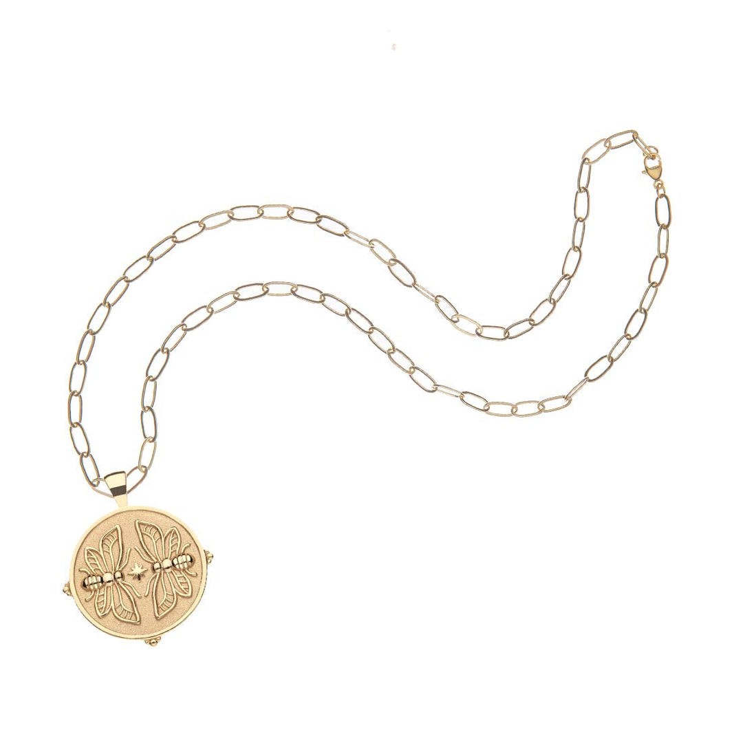 Jane Winchester - Sisters Forever Pendant Coin on Drawn Link Chain