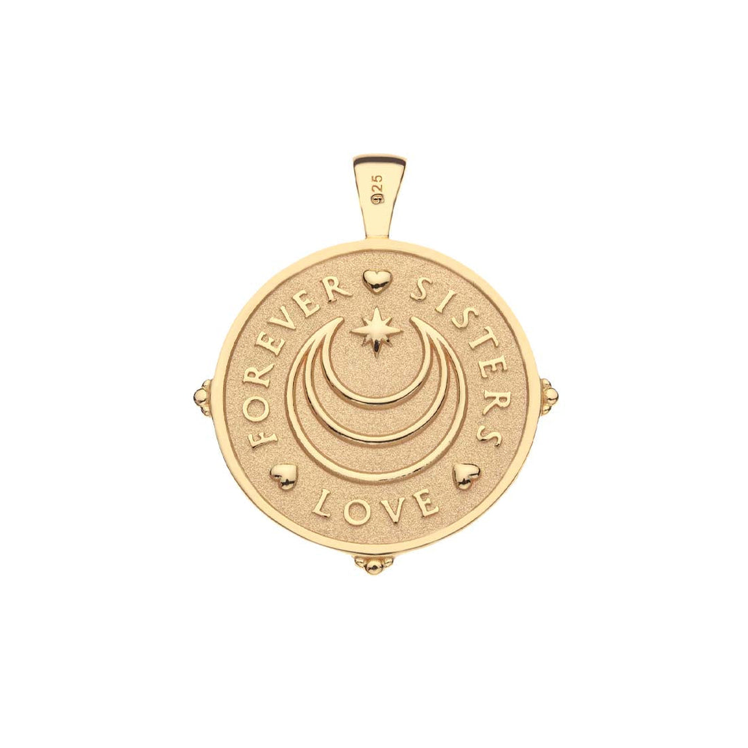 Jane Winchester - Sisters Forever Pendant Coin on Drawn Link Chain