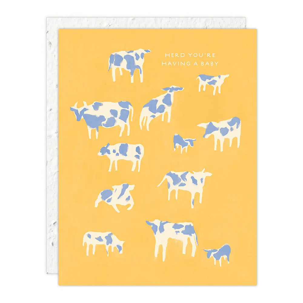 Seedlings - Herd You Were Having a Baby Greeting Card