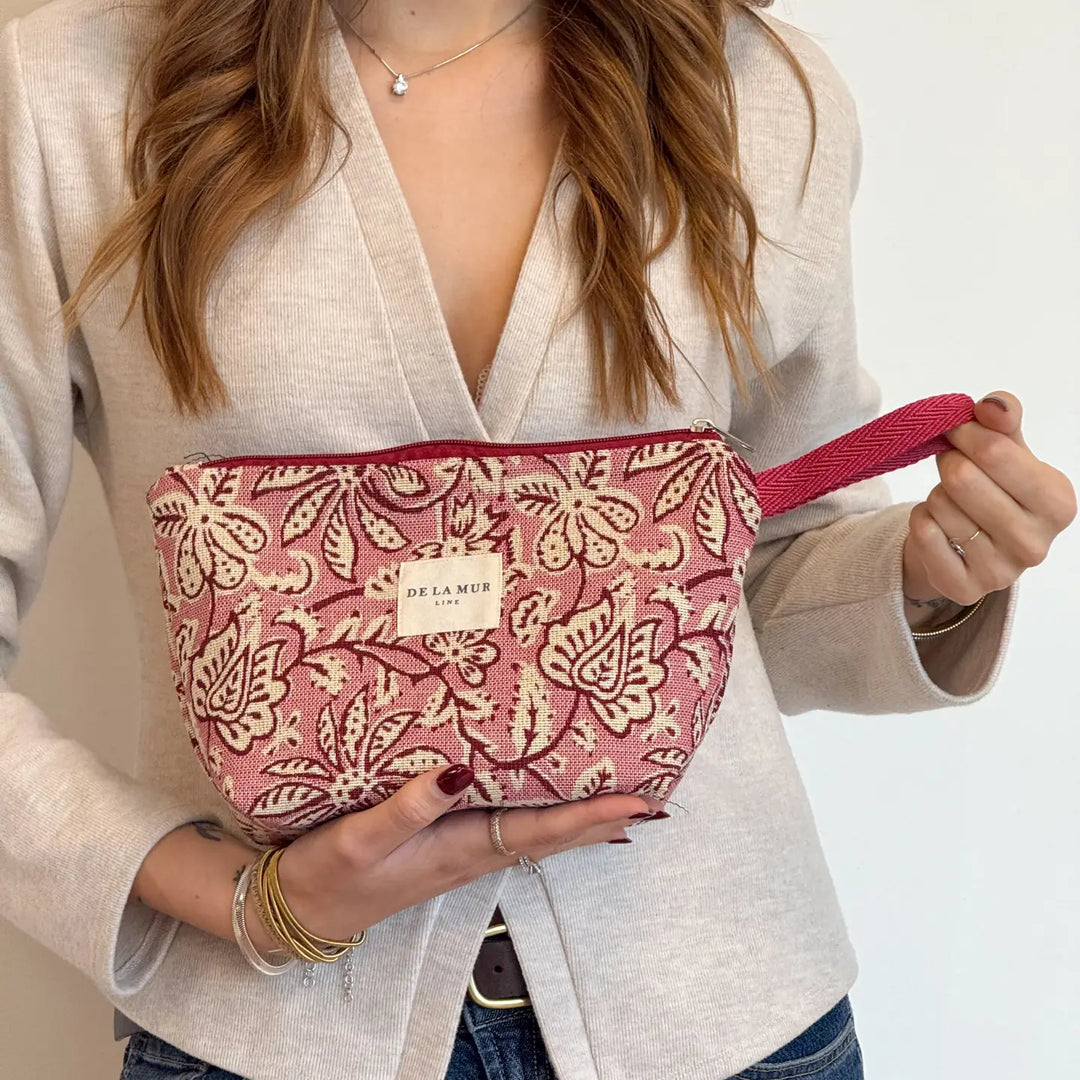 De La Mur Lines - Large Makeup Bag in Came