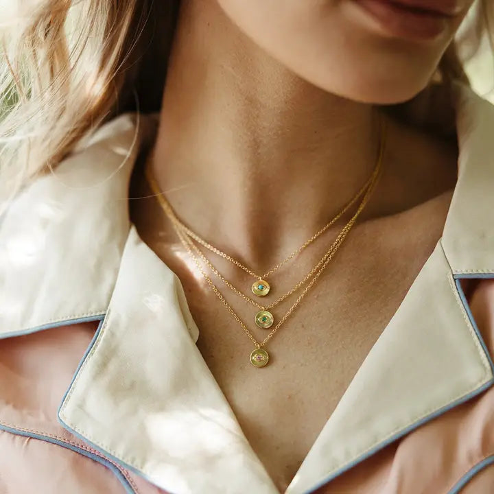 Sierra Winter – Evil Eye Turquoise Necklace in Gold