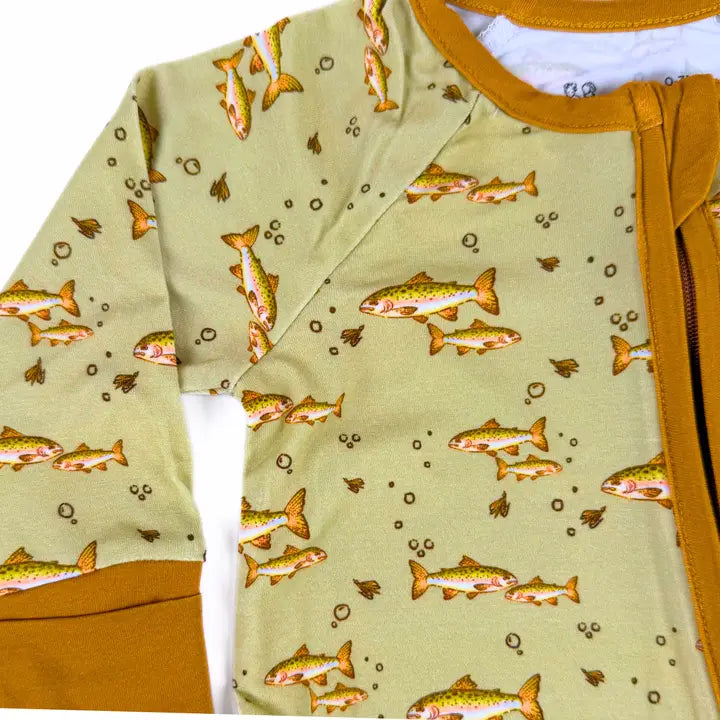 Mady & Max - Bamboo Zip Sleeper in Trout