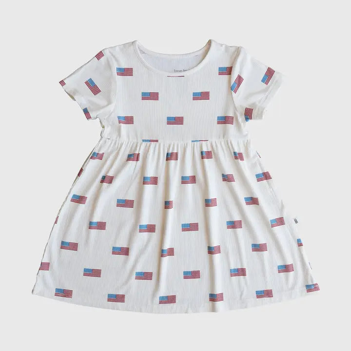 Forever French Baby – Bamboo T Shirt Dress in American Flag
