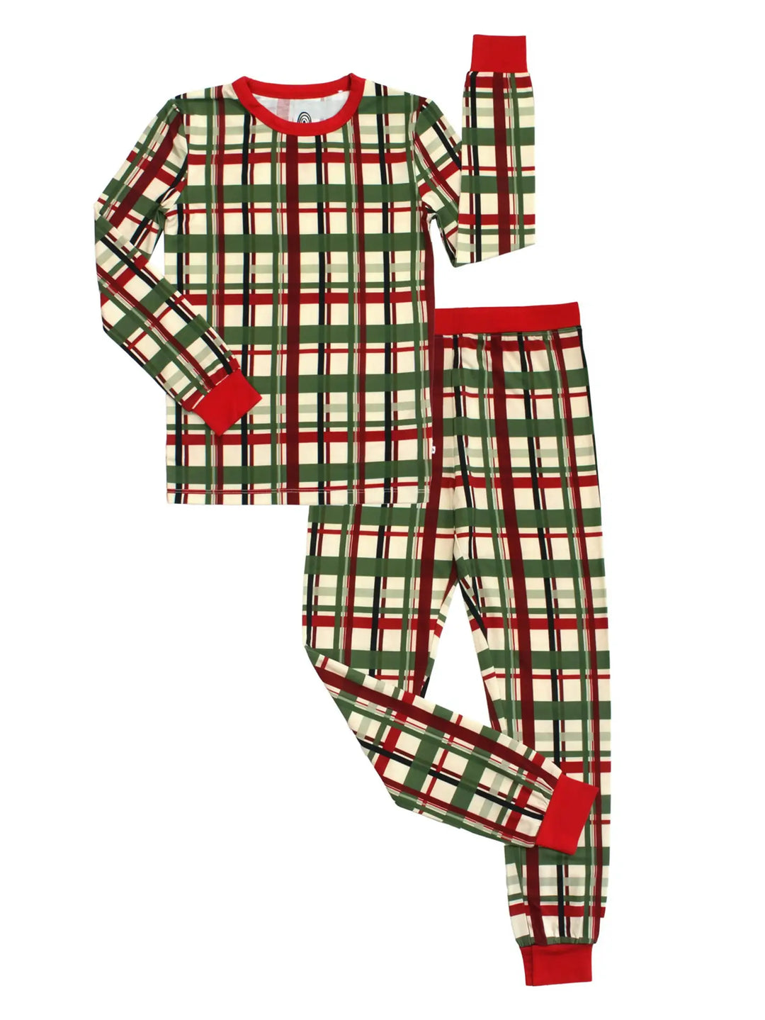 Emerson And Friends – Holiday Plaid Two-Piece Bamboo Christmas Kids Pajama Set