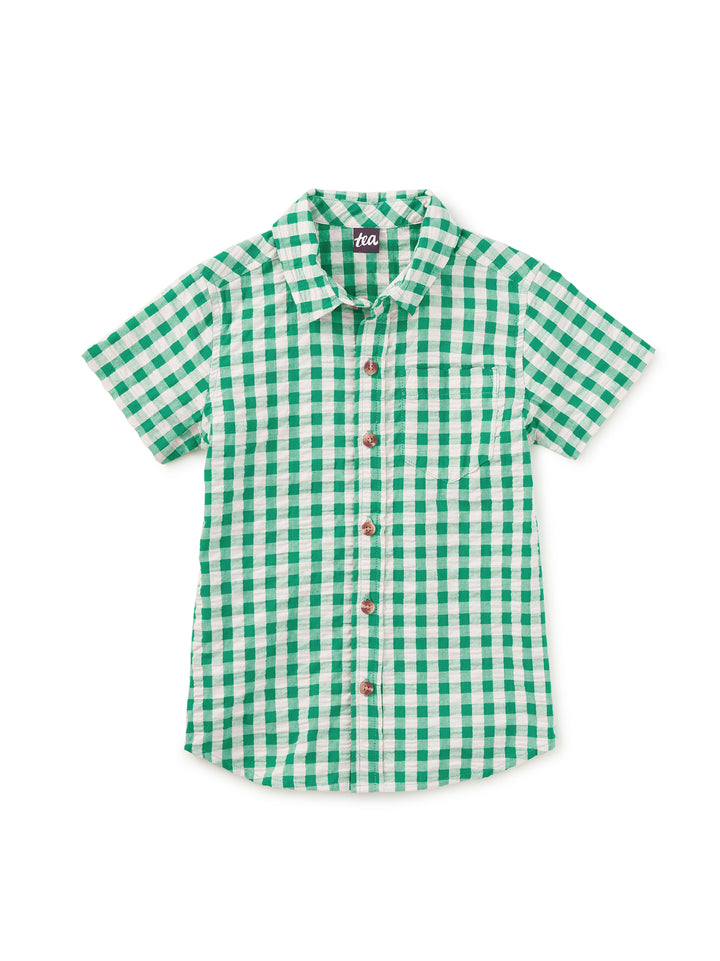 Tea Collection – Plaid Button Up Shirt in Garden Party Check