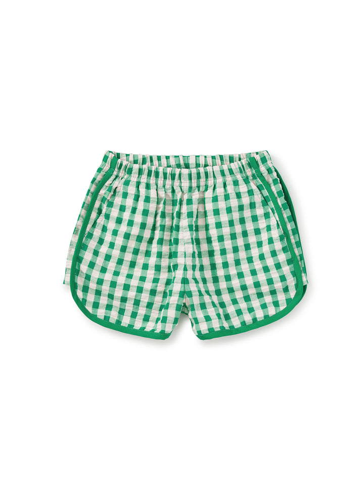Tea Collection – Woven Dolphin Shorts in Garden Party Check
