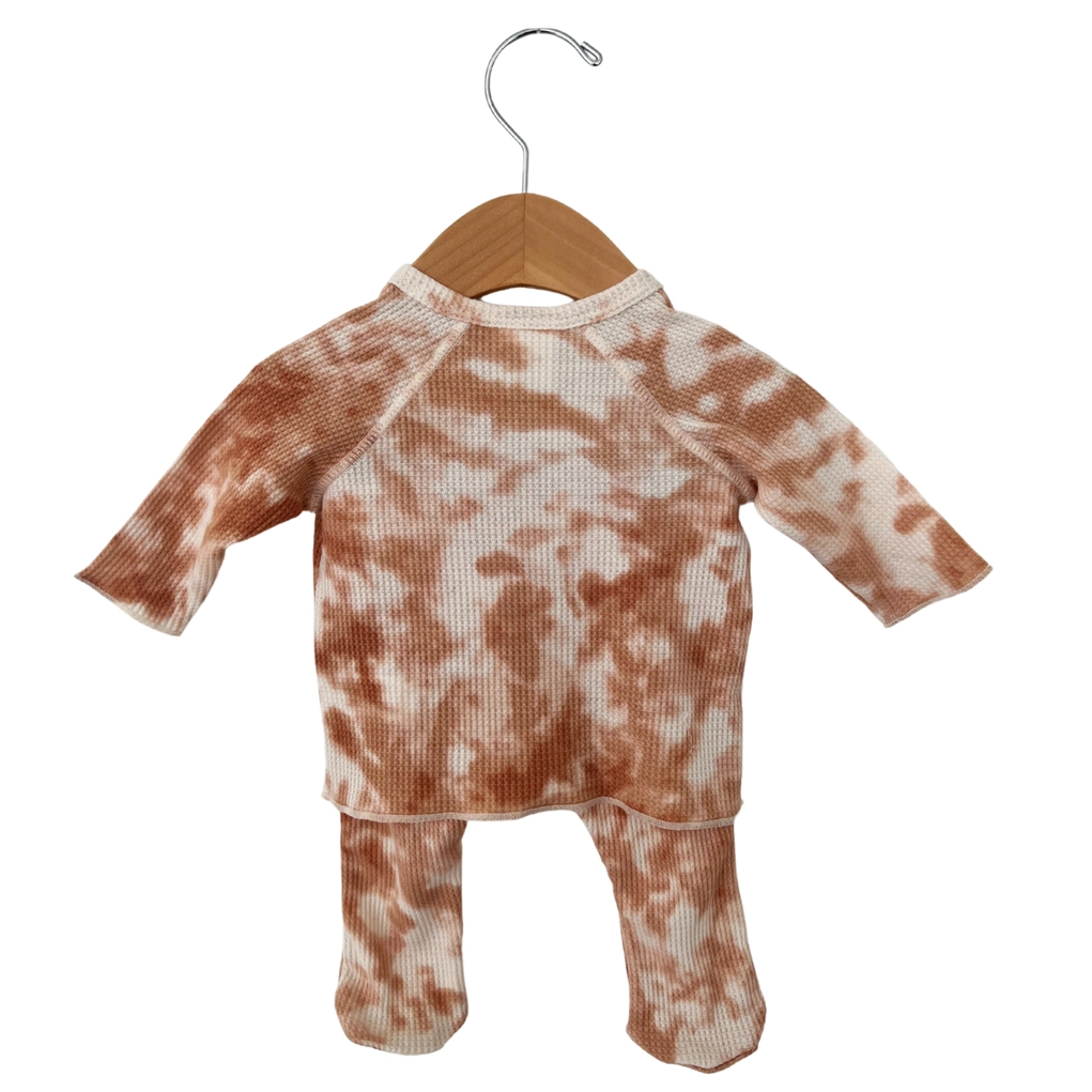 SpearmintLOVE – Organic Waffle Kimono & Pant Set in Spice Tie Dye