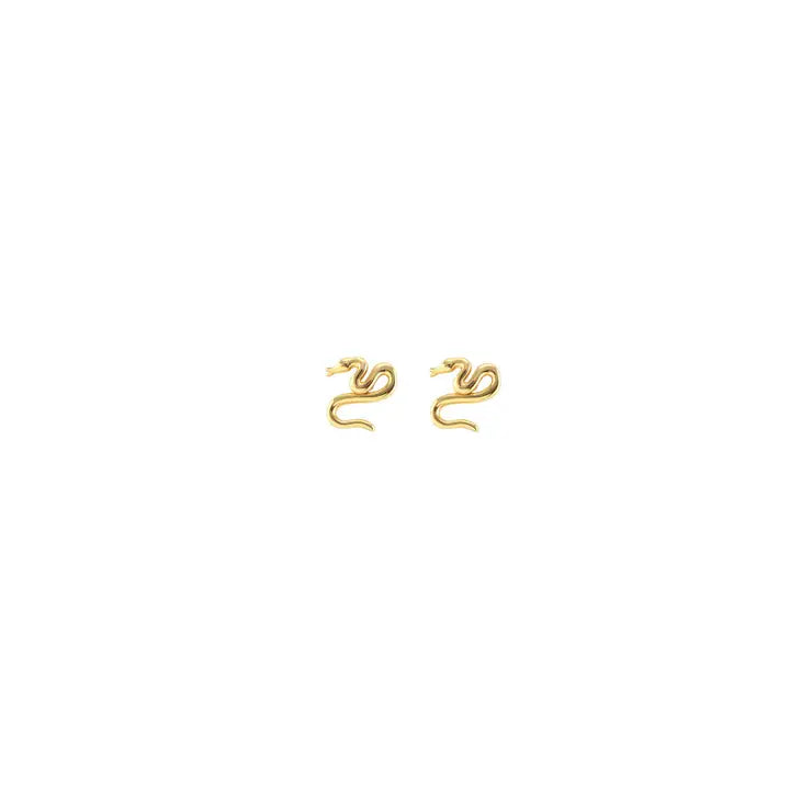 Kris Nations – Tiny Snake Stud Earrings in 18k Gold Vermeil