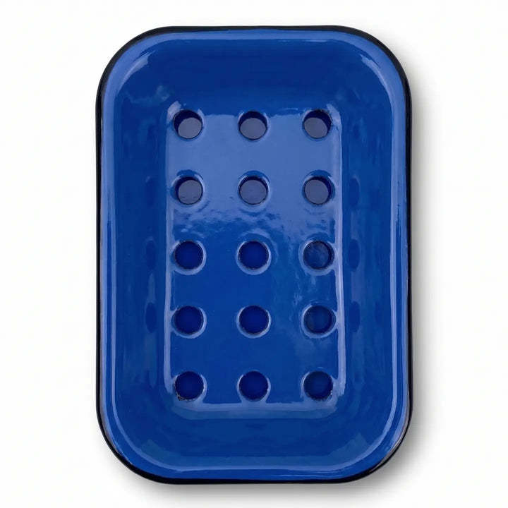 Enamel Soap Dish in Cobalt