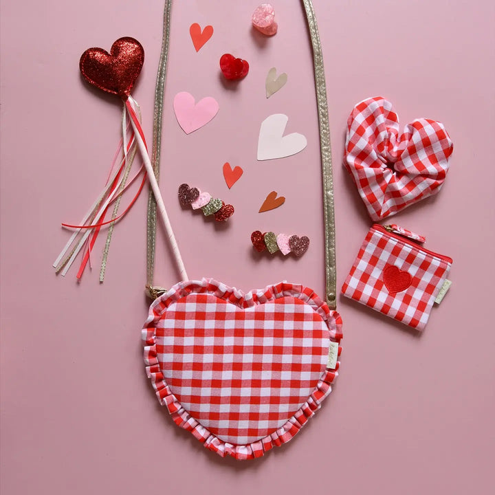 Rockahula Kids – Gingham Ruffle Heart Bag