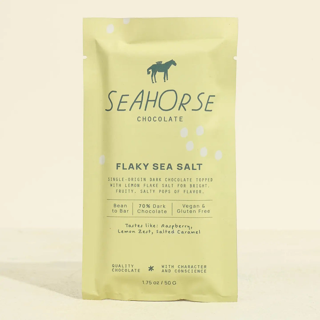 Seahorse Chocolate - Flaky Sea Salt 70% Dark Vegan Chocolate Bar