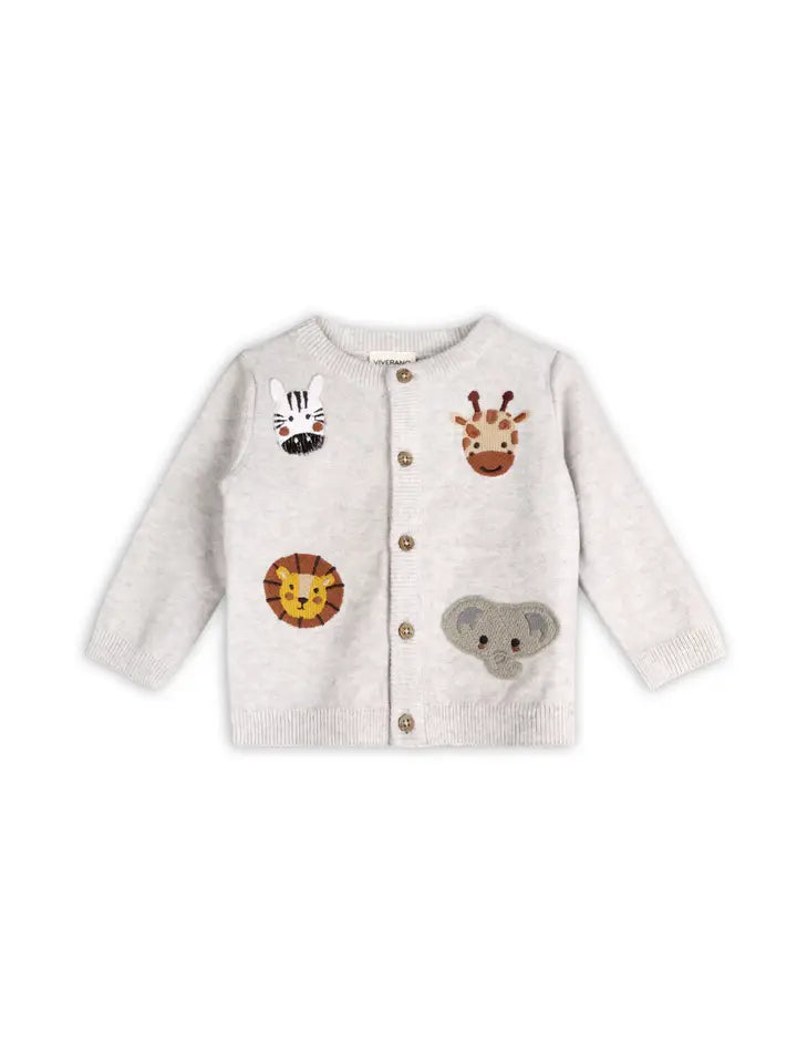 Viverano Organics –  Animal Friends Embroidered Baby Cardigan
