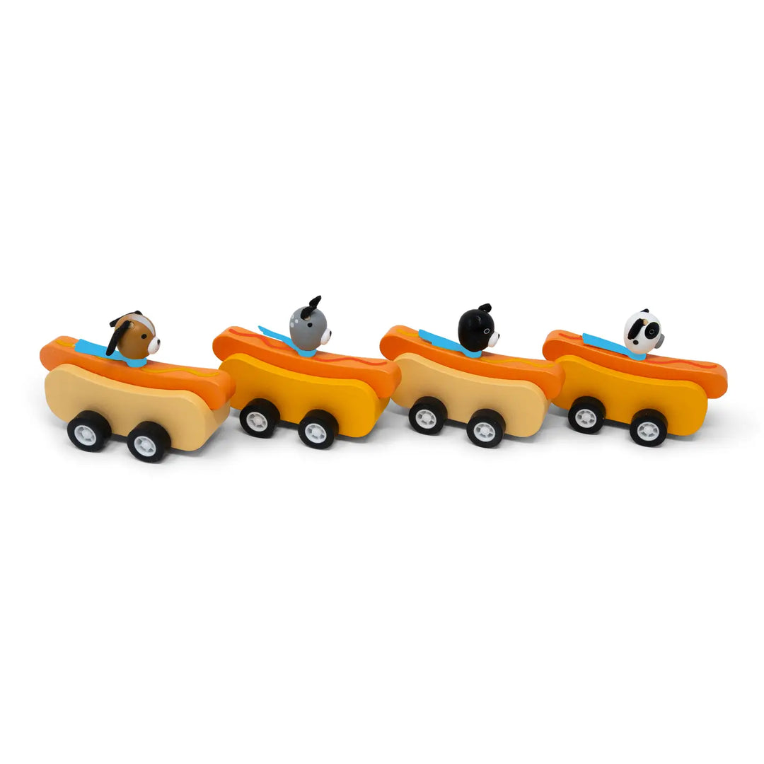 Jack Rabbit Creations- Hot Dogs Pullback Wooden Car