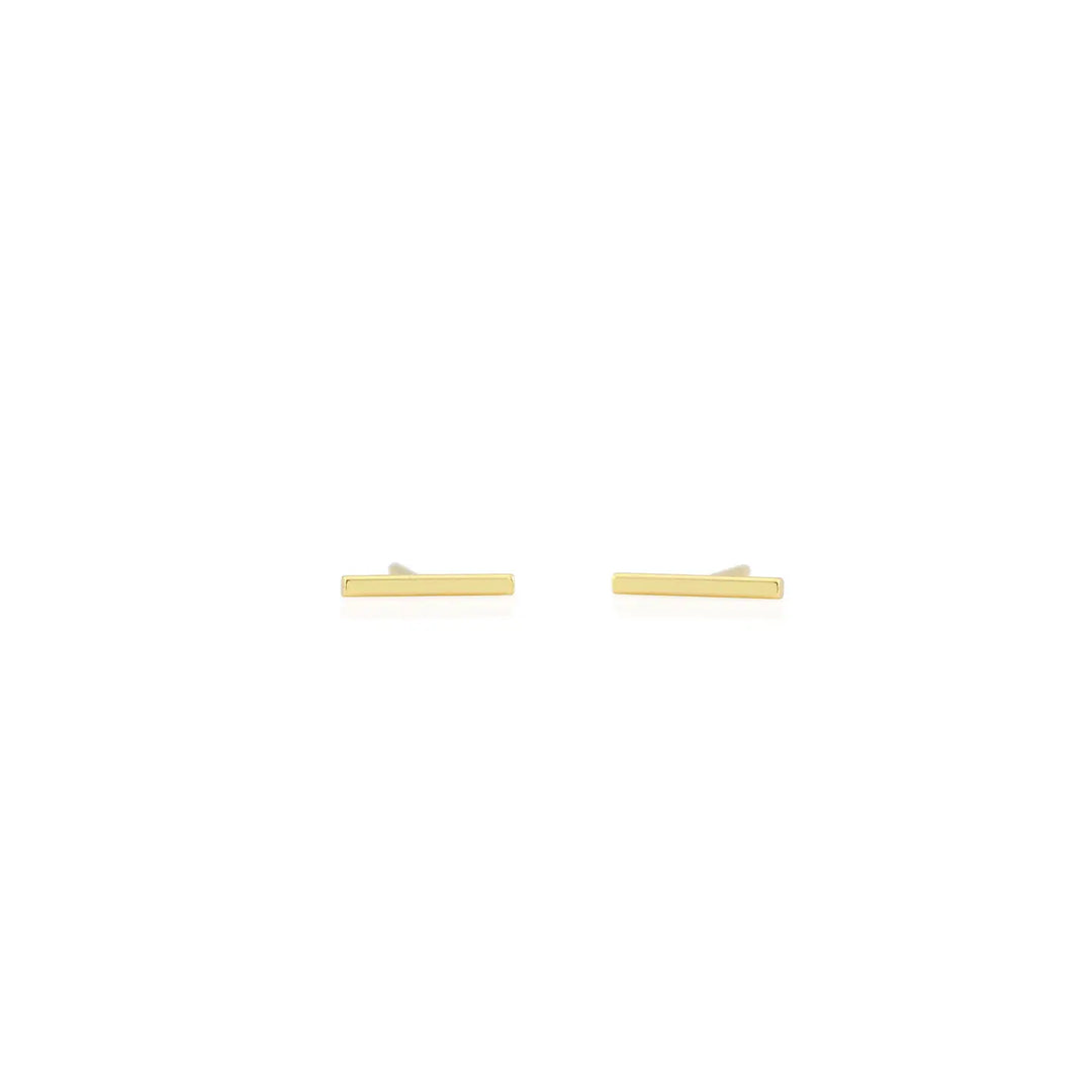 Kris Nations – Bar Dash Stud Earrings in 18K Gold Vermeil