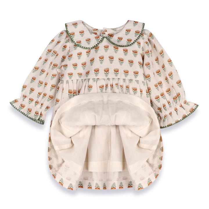 Viverano Organics - Ina Block Print Floral Dress + Bloomers