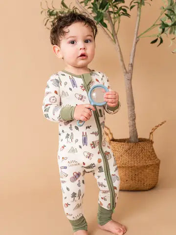 Bird and Bean – Bamboo Zip Sleeper in Little Explorer