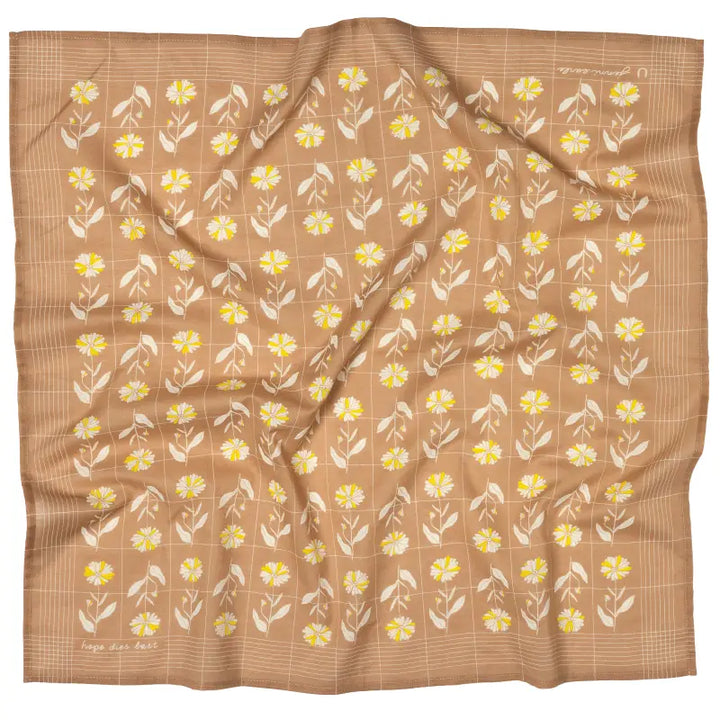 Jenni Earle - 'Hope Dies Last' Cotton Voile Bandana in Toffee